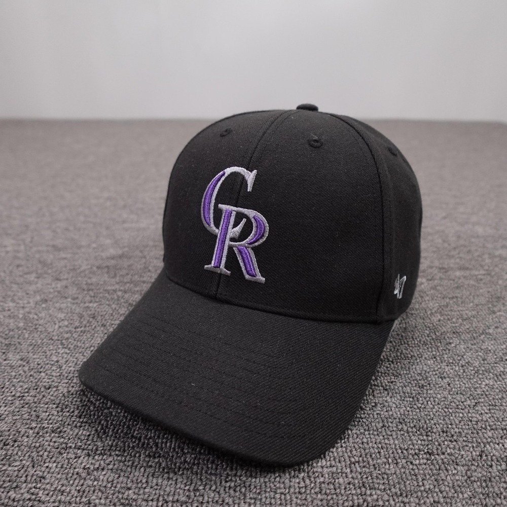 Colorado Rockies Hat Cap Strap Back Mens One Size Black MLB Baseball '47